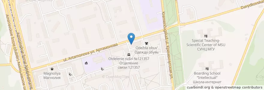 Mapa de ubicacion de Мастер en Rússia, Distrito Federal Central, Москва, Западный Административный Округ, Район Фили-Давыдково.