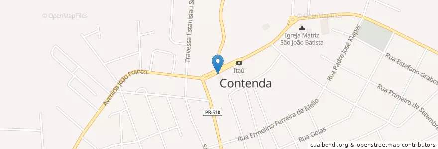 Mapa de ubicacion de Correios en Brasilien, Süden, Paraná, Região Geográfica Intermediária De Curitiba, Região Metropolitana De Curitiba, Microrregião De Curitiba, Contenda.