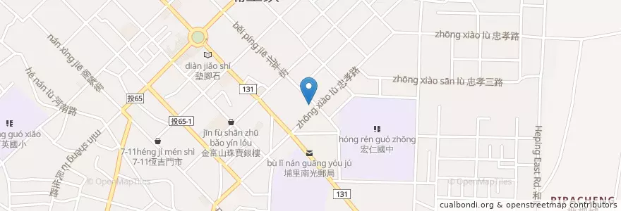 Mapa de ubicacion de 東池便當 en Tayvan, 臺灣省, Nantou, 埔里鎮.