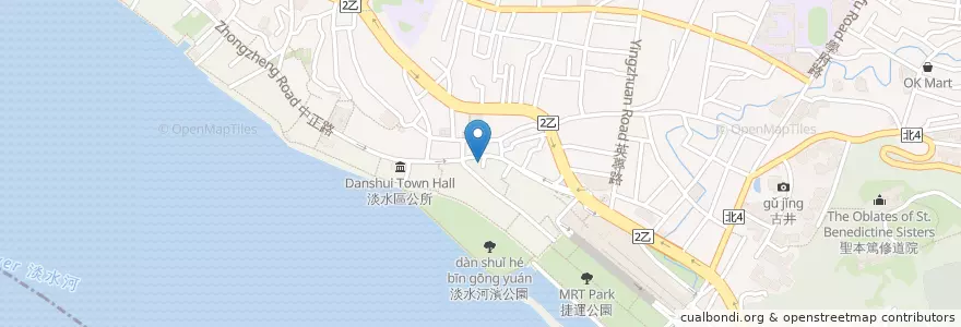 Mapa de ubicacion de 海風餐廳 en تايوان, تايبيه الجديدة, 淡水區.