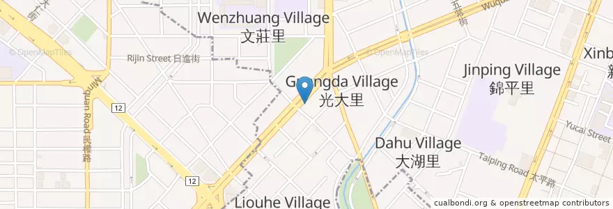 Mapa de ubicacion de 肯德基 en 타이완, 타이중 시, 베이구.