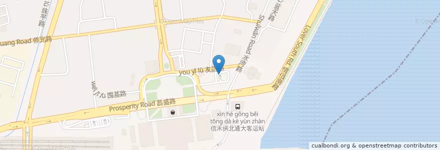 Mapa de ubicacion de 拱北口岸总站 en 中国, 广东省, 珠海市, 香洲区.