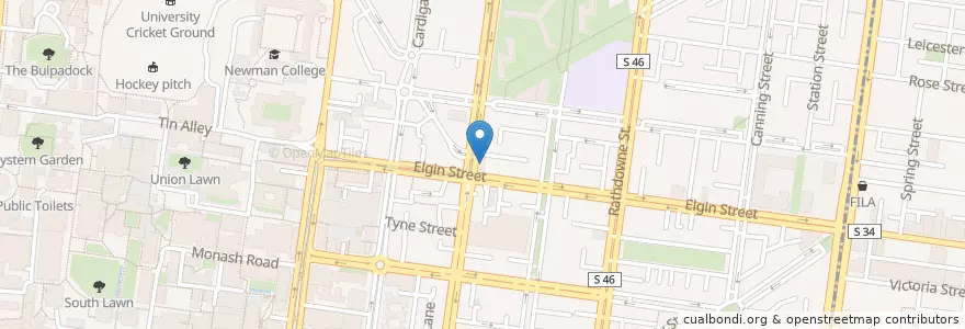 Mapa de ubicacion de Percy's Bar en 오스트레일리아, Victoria, City Of Melbourne.