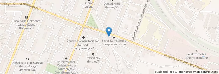 Mapa de ubicacion de Кабачок «12 стульев» en Rusya Federasyonu, Центральный Федеральный Округ, Kaluga Oblastı, Городской Округ Калуга.