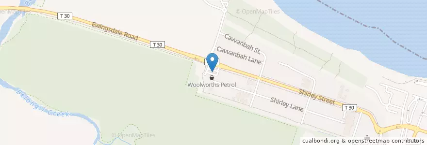 Mapa de ubicacion de Woolworths Petrol en Australia, New South Wales, Byron Shire Council.