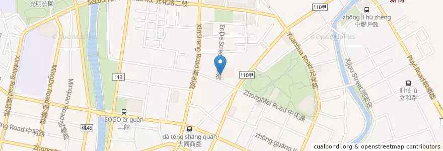 Mapa de ubicacion de 石二鍋中壢中美店 en Taiwán, Taoyuan, 中壢區.