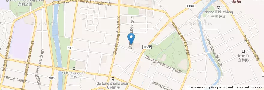 Mapa de ubicacion de hot7 中壢中美店 en Taiwán, Taoyuan, 中壢區.