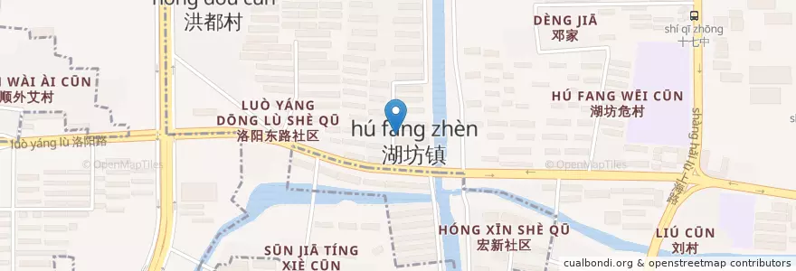 Mapa de ubicacion de 湖坊派出所‎ en China, Jiangxi, 南昌市, 青山湖区, 湖坊镇.