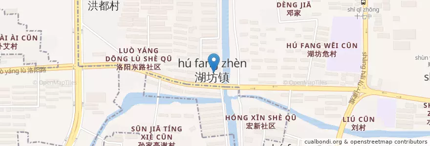 Mapa de ubicacion de 湖坊镇委员会 en 中国, 江西省, 南昌市, 青山湖区, 湖坊镇.