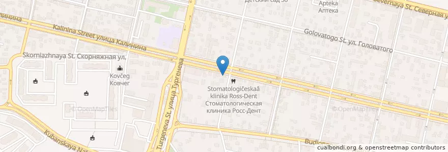 Mapa de ubicacion de Бельэтаж en Rússia, Distrito Federal Do Sul, Krai De Krasnodar, Городской Округ Краснодар.