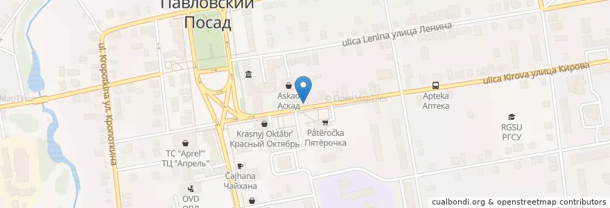 Mapa de ubicacion de Россия en Russia, Distretto Federale Centrale, Oblast' Di Mosca, Городской Округ Павловский Посад.