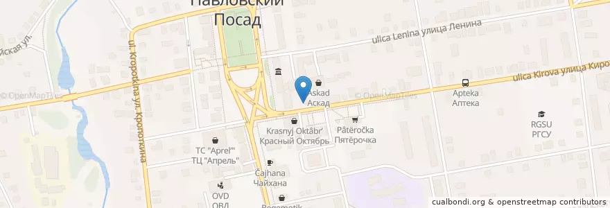 Mapa de ubicacion de Аптека Эконом en Russie, District Fédéral Central, Oblast De Moscou, Городской Округ Павловский Посад.