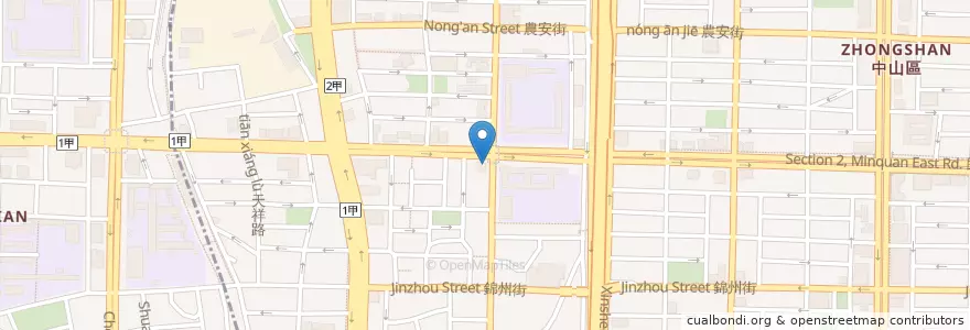 Mapa de ubicacion de 摩斯漢堡MosBurger en Taïwan, Nouveau Taipei, Taipei, District De Zhongshan.