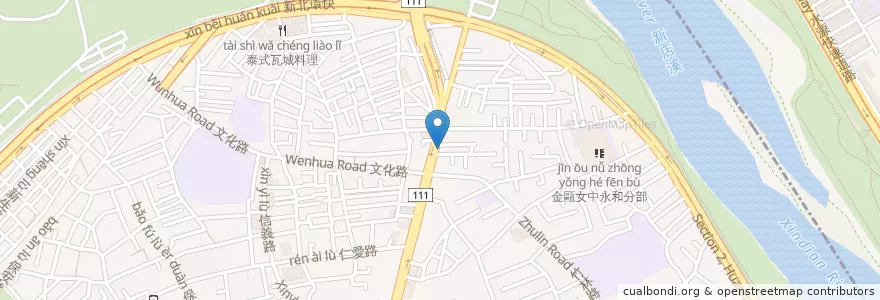 Mapa de ubicacion de 橋壽司 en 타이완, 신베이 시, 융허 구.