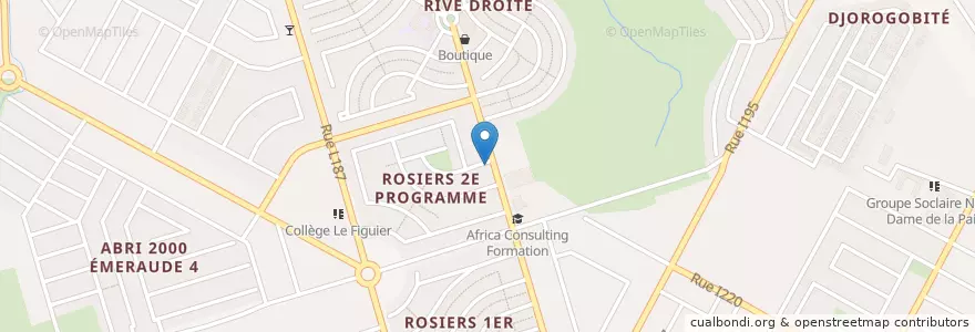 Mapa de ubicacion de Groupe Scolaire Hélène Hoba en Costa Do Marfim, Abidjan, Cocody.