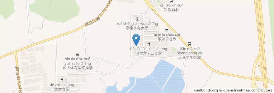 Mapa de ubicacion de 湖南大学医院天马保健所 en 中国, 湖南省, 长沙市 / Changsha, 岳麓区.