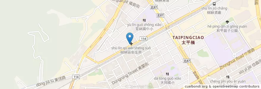 Mapa de ubicacion de 限時普通雙用信筒 en Taiwán, Nuevo Taipéi, 樹林區.