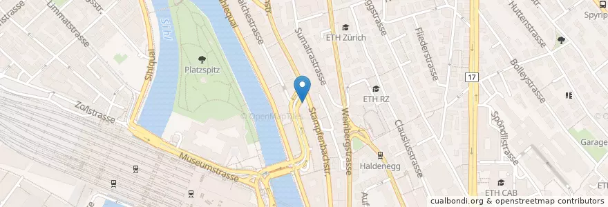 Mapa de ubicacion de Seelöwenbrunnen en Schweiz/Suisse/Svizzera/Svizra, Zürich, Bezirk Zürich, Zürich.