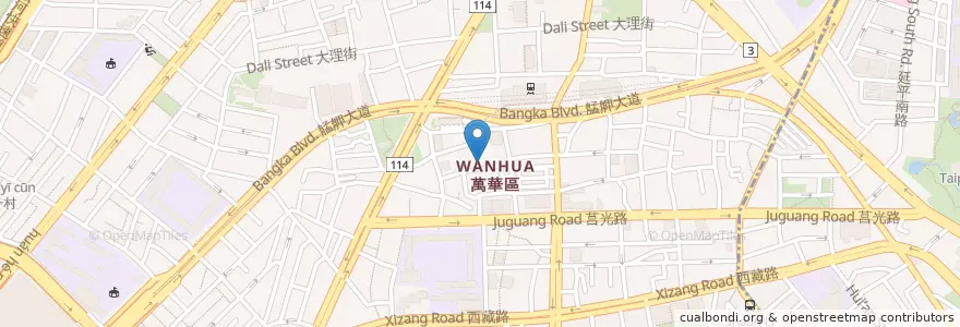 Mapa de ubicacion de 天主教育仁幼稚園 en تایوان, 新北市, تایپه, 萬華區.
