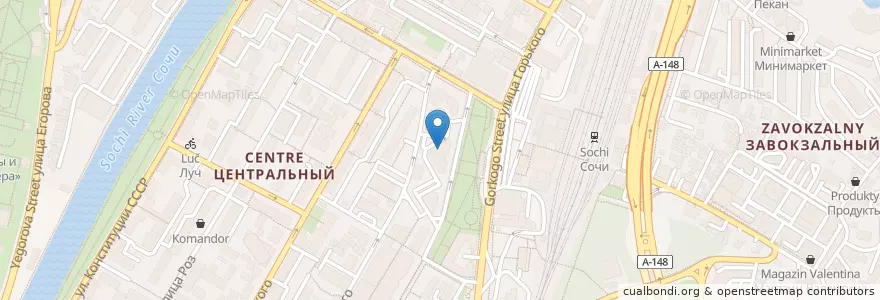 Mapa de ubicacion de 36,6 en 러시아, 남부연방관구, Краснодарский Край, Городской Округ Сочи.