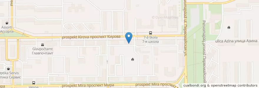 Mapa de ubicacion de Аптека №1 en Russland, Föderationskreis Wolga, Oblast Kirow, Городской Округ Кирово-Чепецк.