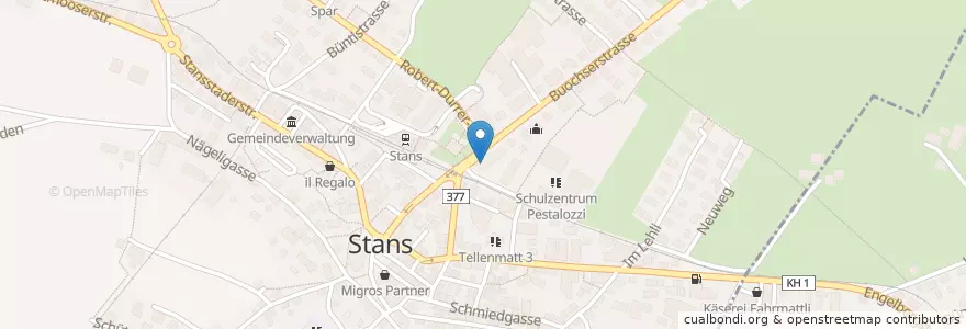 Mapa de ubicacion de UBS en Schweiz/Suisse/Svizzera/Svizra, Nidwalden, Stans.