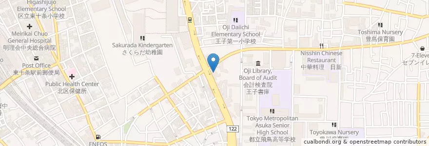 Mapa de ubicacion de 王子消防署 en Jepun, 東京都, 北区.