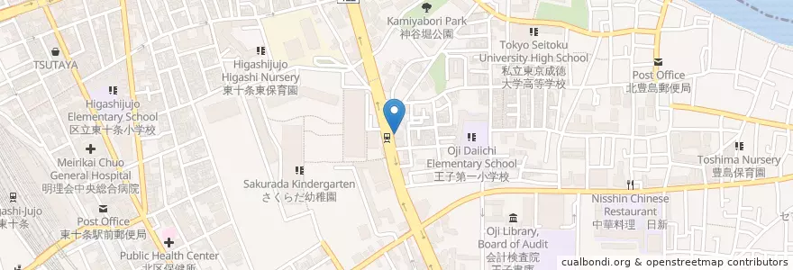 Mapa de ubicacion de 吉野家 en 일본, 도쿄도, 北区.