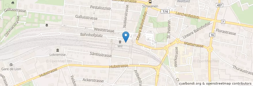 Mapa de ubicacion de Panetarium en Schweiz, Sankt Gallen, Wahlkreis Wil, Wil (Sg).