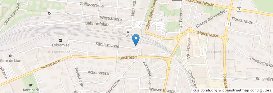 Mapa de ubicacion de Sein Lounge en Suisse, Saint-Gall, Wahlkreis Wil, Wil (Sg).