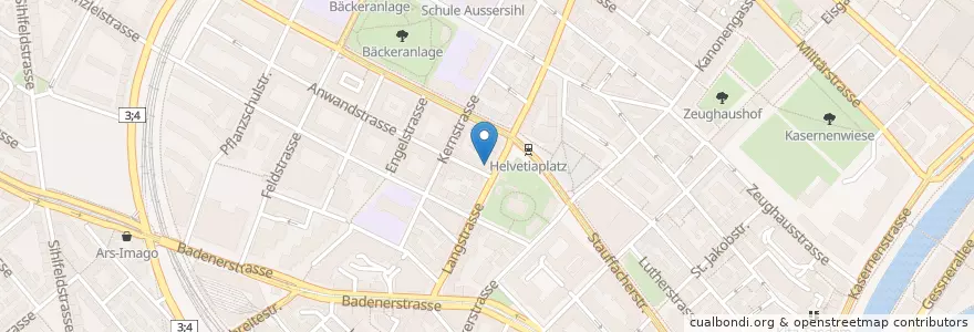 Mapa de ubicacion de Medbase Apotheke Helvetiaplatz en Suíça, Zurique, Bezirk Zürich, Zürich.