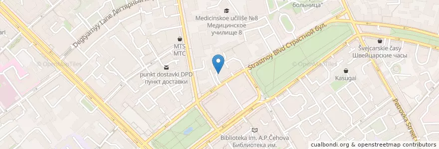 Mapa de ubicacion de Le Rouge en Rusland, Centraal Federaal District, Moskou, Центральный Административный Округ, Тверской Район.