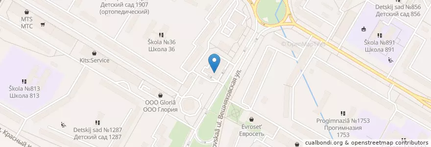 Mapa de ubicacion de Китаки en روسیه, Центральный Федеральный Округ, Москва, Восточный Административный Округ, Район Вешняки.