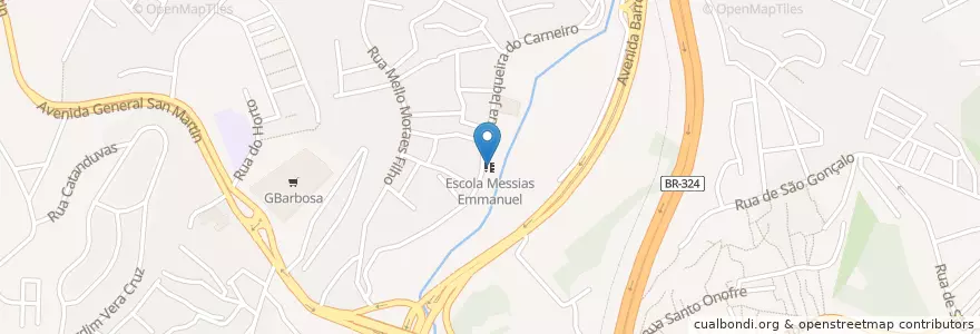 Mapa de ubicacion de Escola Messias Emmanuel en Brazil, Severovýchodní Region, Bahia, Região Metropolitana De Salvador, Região Geográfica Intermediária De Salvador, Microrregião De Salvador, Salvador.