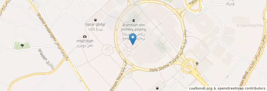 Mapa de ubicacion de مسجد گوهرشاد en 이란, استان خراسان رضوی, شهرستان مشهد, مشهد, بخش مرکزی شهرستان مشهد.