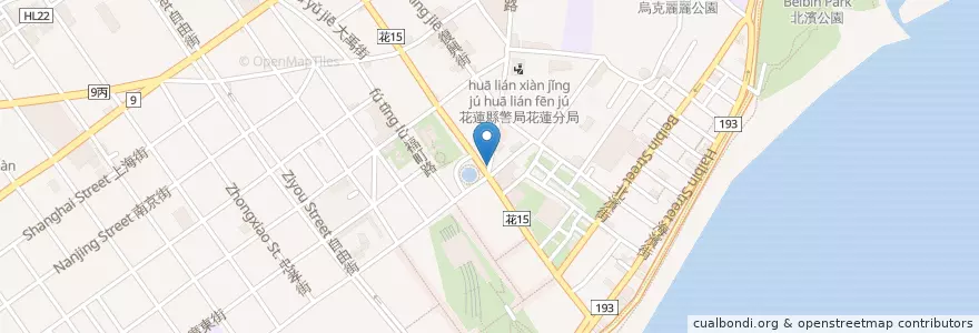 Mapa de ubicacion de 諾麗餐廳 en Taiwán, Provincia De Taiwán, Condado De Hualien, 花蓮市.