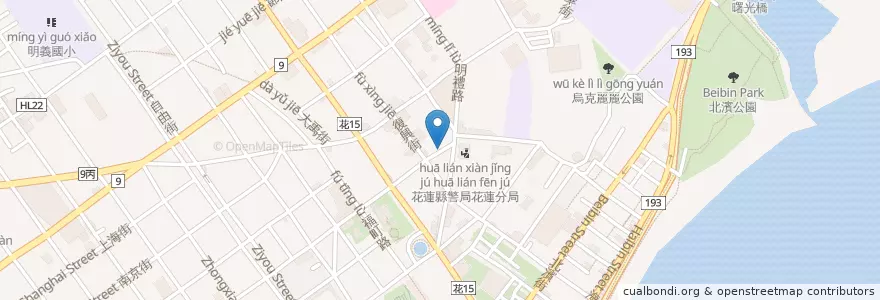 Mapa de ubicacion de 口福牛肉麵 en Taïwan, Province De Taïwan, Comté De Hualien, Hualien.