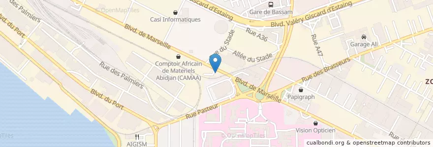 Mapa de ubicacion de Pharmacie Les Archanges en Ivoorkust, Abidjan, Treichville.