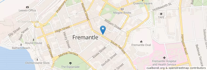 Mapa de ubicacion de Gohan en Australia, Western Australia, City Of Fremantle.
