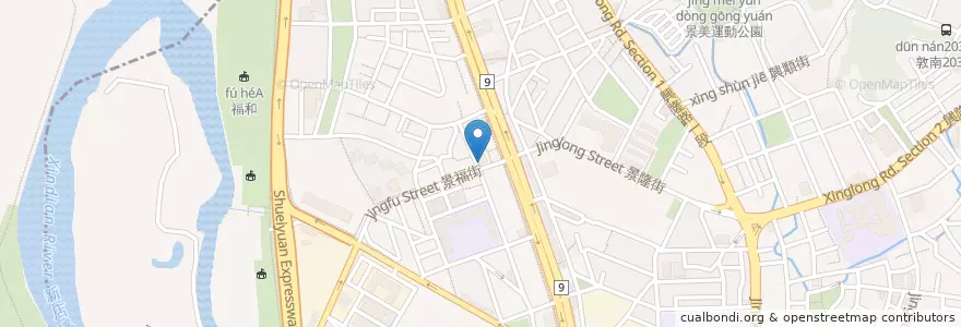 Mapa de ubicacion de 城市漢堡 en 臺灣, 新北市, 臺北市, 文山區.