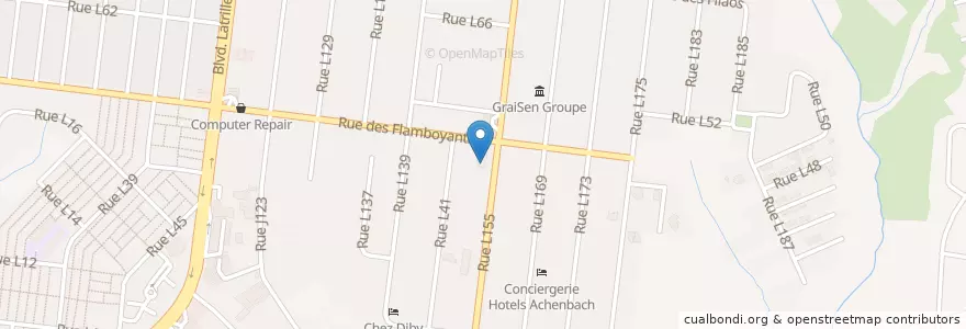 Mapa de ubicacion de Pharmacie Les Sept Lys en Costa De Marfil, Abiyán, Cocody.