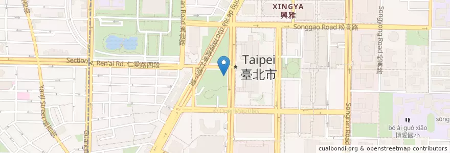 Mapa de ubicacion de parking pedestrian exit 4 en 臺灣, 新北市, 臺北市, 信義區.