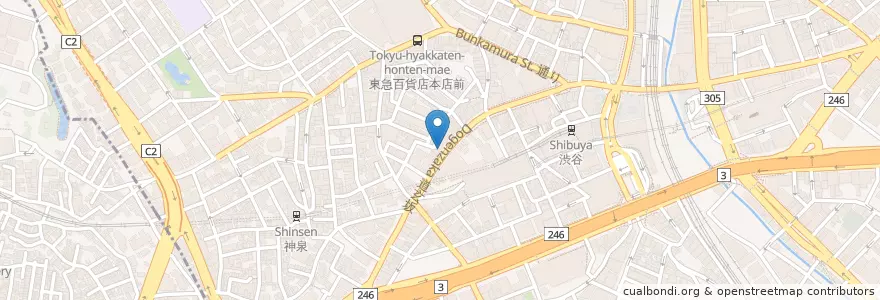 Mapa de ubicacion de リンガーハット en 日本, 東京都, 渋谷区.