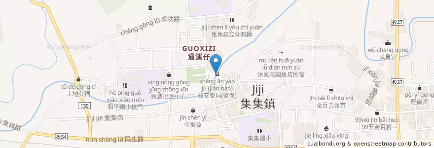 Mapa de ubicacion de 省安藥局(健保) en 臺灣, 臺灣省, 南投縣, 集集鎮.