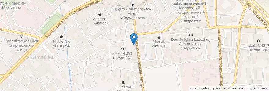 Mapa de ubicacion de Месье Круассан en Russia, Distretto Federale Centrale, Москва, Центральный Административный Округ, Басманный Район.