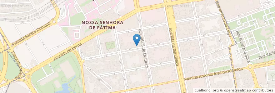 Mapa de ubicacion de A Padaria Portuguesa en Portugal, Área Metropolitana De Lisboa, Lissabon, Grande Lisboa, Lissabon, Avenidas Novas.