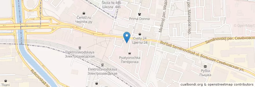 Mapa de ubicacion de ВТБ en 俄罗斯/俄羅斯, Центральный Федеральный Округ, Москва, Восточный Административный Округ, Район Соколиная Гора.