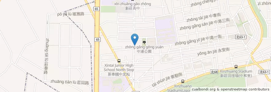 Mapa de ubicacion de 85度C咖啡蛋糕 en Taiwan, 新北市, 新莊區.