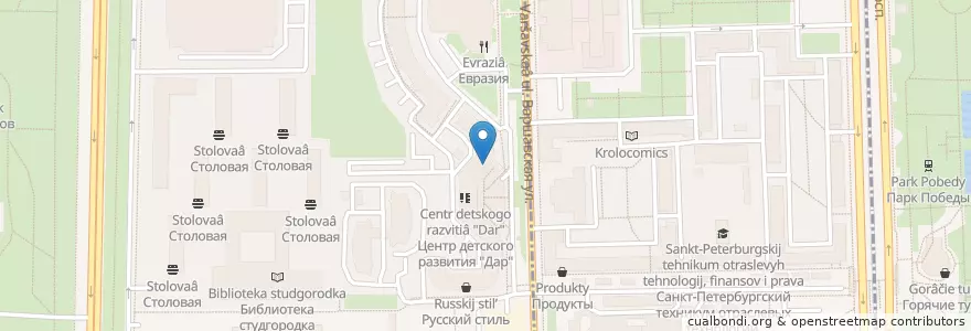 Mapa de ubicacion de Мята en ロシア, 北西連邦管区, レニングラード州, サンクト ペテルブルク, Московский Район.