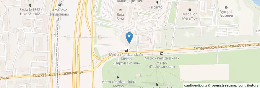 Mapa de ubicacion de Хинкальная en روسيا, Центральный Федеральный Округ, Москва, Восточный Административный Округ, Район Измайлово.